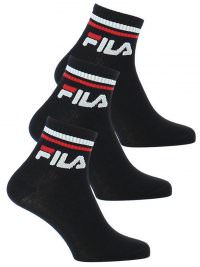 Fila Κάλτσα Αθλητική Ημίκοντη Σετ 3 Ζεύγη Black