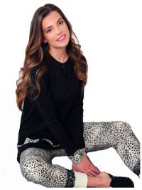 Exclusive Πυζάμα Βαμβακερή Χειμερινή Lace Night Animal Print