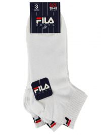 Fila Κάλτσες Unisex Ημίκοντες NOS Socks Σετ 3 Ζεύγη White