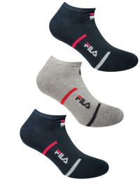 Fila Σοσόνια Ανδρικά Stripes Σετ 3 Ζεύγη Black-Grey