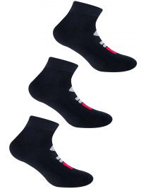 Fila Ανδρική Αθλητική Κάλτσα Fitness Quarter Socks Ημίκοντη Σετ 3 Ζεύγη Black