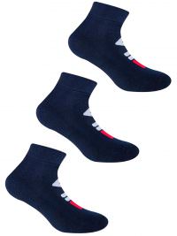 Fila Ανδρική Αθλητική Κάλτσα Fitness Quarter Socks Ημίκοντη Σετ 3 Ζεύγη Blue