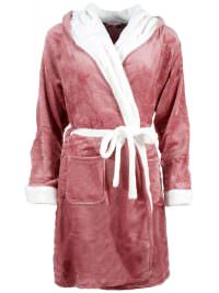 Γυναικεία Fleece Ρόμπα με Κουκούλα και Τσέπες Naked Pink