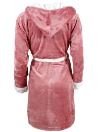 Γυναικεία Fleece Ρόμπα με Κουκούλα και Τσέπες Naked Pink