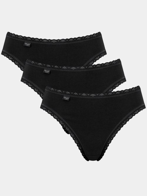 24-7 COTTON LACE BLACK 3 PACK