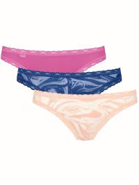 Sloggi 24/7 Weekend H Holiday Tanga C3P Γυναικεία Σλιπάκια Fuchsia/Blue/Beige