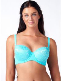 After Eden Anna Padded Wire Bra Lace Aqua