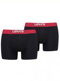 Levi`s Men Solid Basic Boxer Σετ 2 Τεμάχια Black/Red
