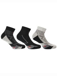 Fila Ανδρική Αθλητική Κάλτσα Fitness Quarter Socks Ημίκοντη Σετ 3 Ζεύγη Black-Grey