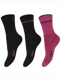 Fila Κάλτσες Αθλητικές Γυναικείες  Lifestyle Normal Socks Σετ 3 Ζεύγη Black Lady