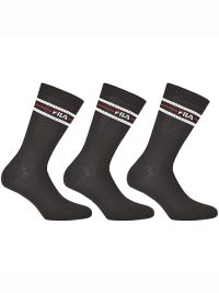 Fila Lifestyle Plain Socks Ανδρικές Αθλητικές Κάλτσες Σετ 3 Ζεύγη Black