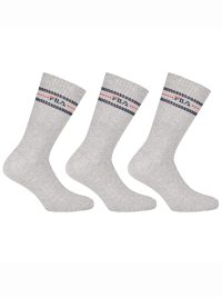 Fila Lifestyle Plain Socks Ανδρικές Αθλητικές Κάλτσες Σετ 3 Ζεύγη Grey