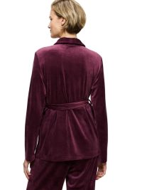 Triumph Sensual Velour Robe Top Γυναικεία Ρόμπα Χειμερινή Σταυρωτή Burgundy