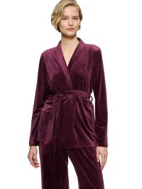 Triumph Sensual Velour Robe Top Γυναικεία Ρόμπα Χειμερινή Σταυρωτή Burgundy