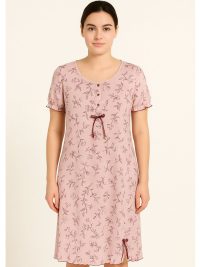 Νινα Νυχτικό Καλοκαιρινό Viscose Floral Pink